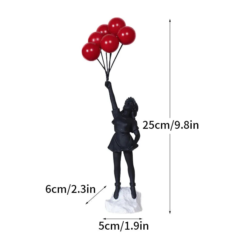Product Image for Von Banksy inspirierte Skulpturensammlung, fliegendes Ballonmädchen 1
