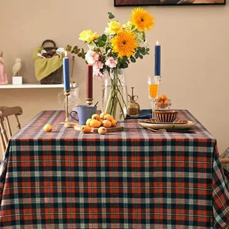Product Image for Rectangular Checkered Tablecloth Christmas New Year Holiday Home Dining Tablecloth Picnic Cloth Round Tablecloth Nappe Sirene, D / 60*150cm
