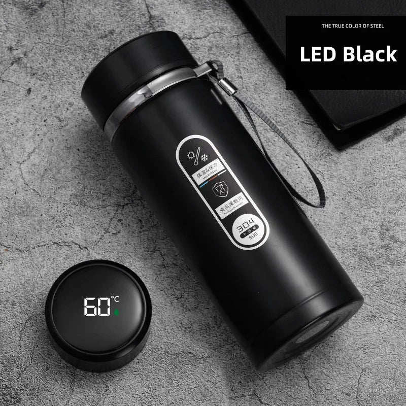 Product Image for 800ml-1L Edelstahl Thermoskanne – Tragbare Vakuumflasche mit LED-Temperaturanzeige, LED Schwarz 1 / 1,0L