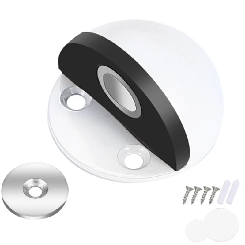 Product Image for Edelstahl Magnet Türstopper - Bohrfrei, Magnetische Saugkraft, Halbrunder Gummi Anti-Kollisions Türberührung Stopp, weiß / 4PCS