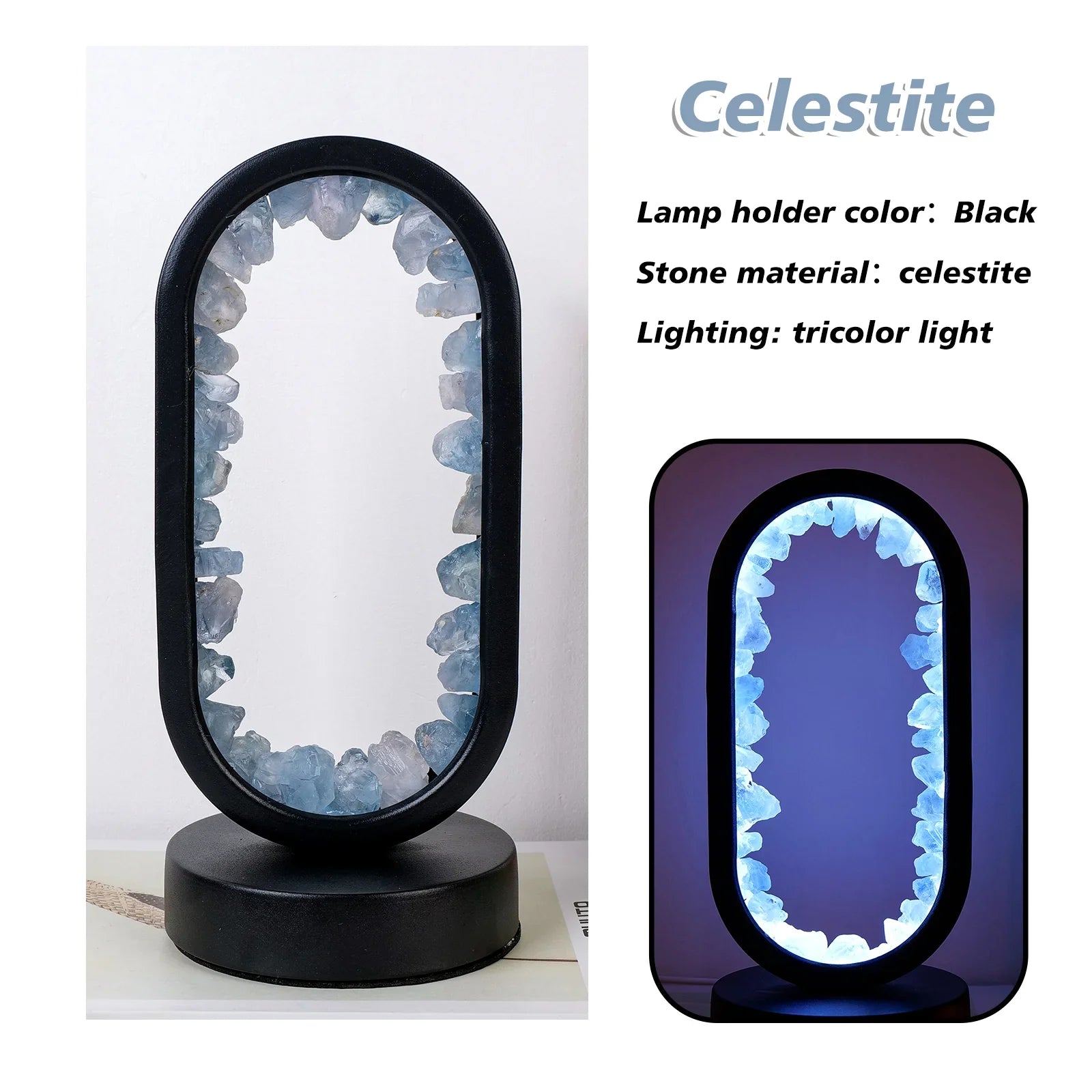 Product Image for Natürliche Amethyst Oval Nachtlicht, Celestit schwarz