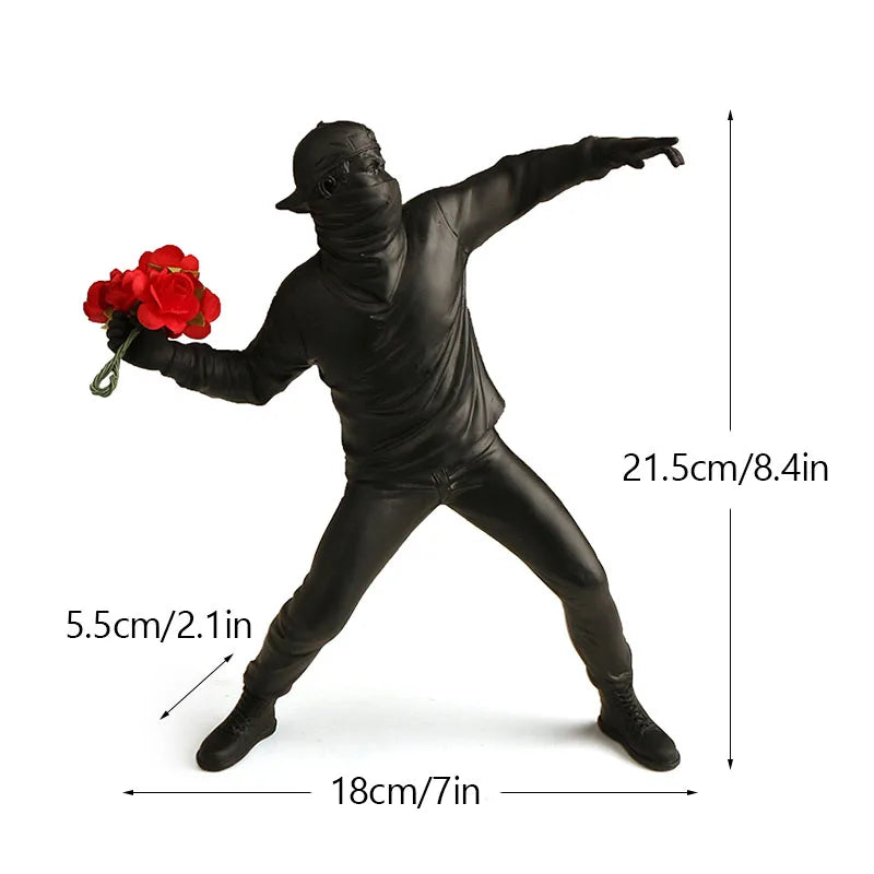 Product Image for Dropshopping Banksy Skulptur Sammlung Blume Werfer Statue Pop Kunst Moderne Ballon Mädchen Figurine Büro Home Dekoration, Blumenwerfer BK