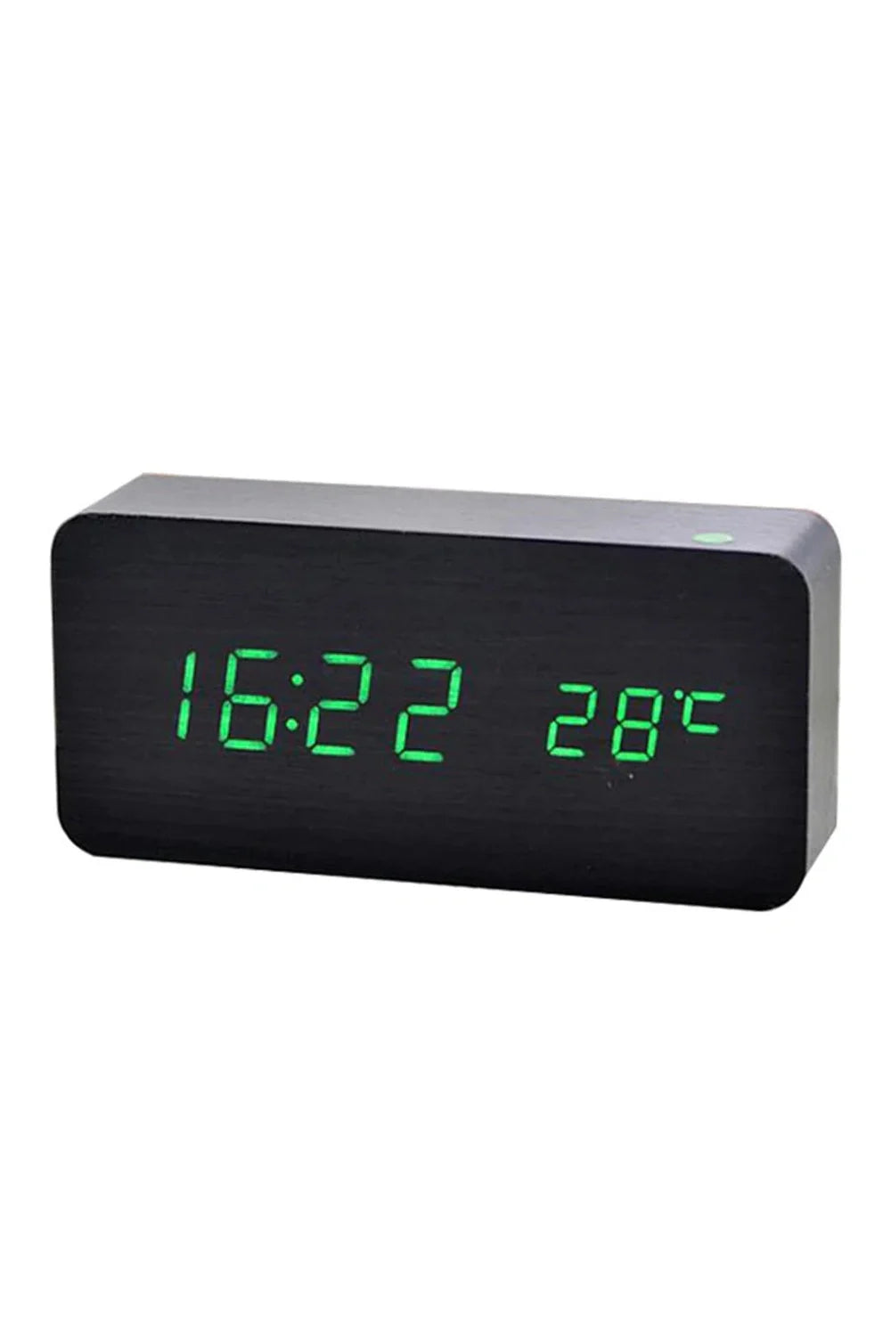 Product Image for Holz LED Digitaluhr, Schwarz Grün-LED