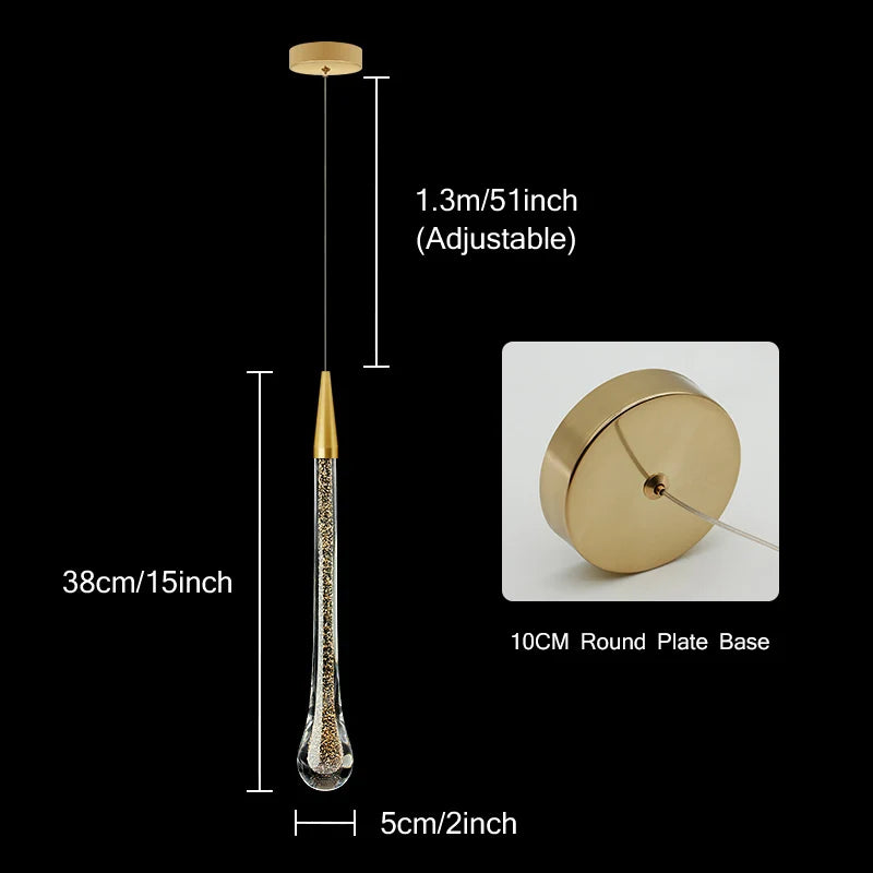 Product Image for Kristall LED Pendelleuchten: Perfekt für Schlafzimmer, Esszimmer, Bar - Wassertropfen-Kronleuchter, Treppenlampe für die Innendekoration, Typ B / 