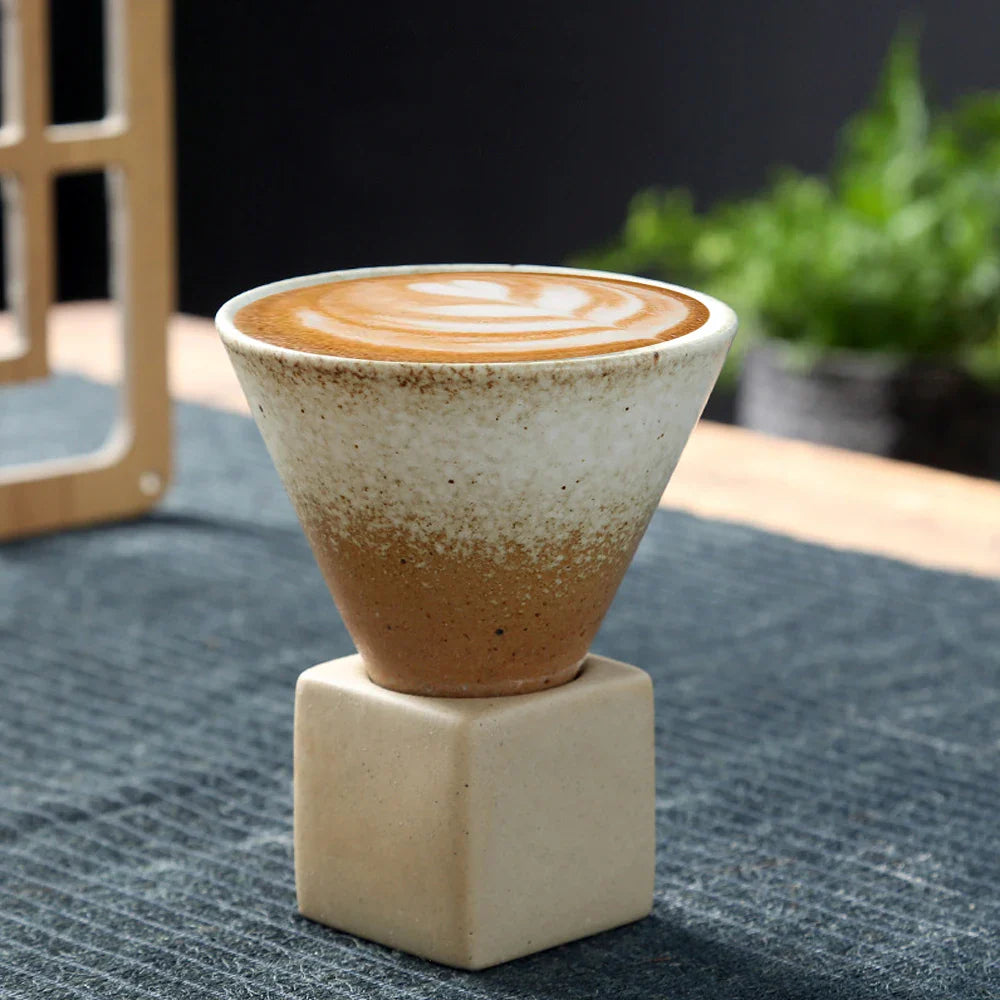 Product Image for Japanische Kaffeetasse mit Untertasse, 1 Stück, Retro-Keramik-Teetasse, Becher, Latte, Espresso, Pull0, Blumen-Cappuccino, neue Keramiktasse, 100 ml/