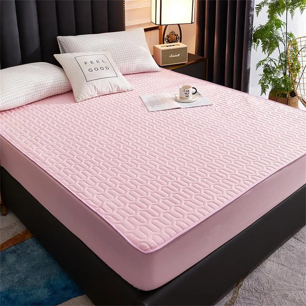 Product Image for Frendorf | Wasserdicht Ultra-Soft Fitted Latex Matratzenauflage Bezug, Rosa / 200x220x30cm