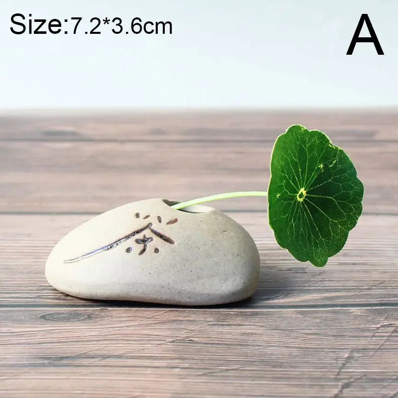 Product Image for Stone Shape Small Vase Home DesktopCreative Ornaments Ceramic Stoneware Zen Hydroponic Plant Pots Small Fresh Flower Inserts, stone vase