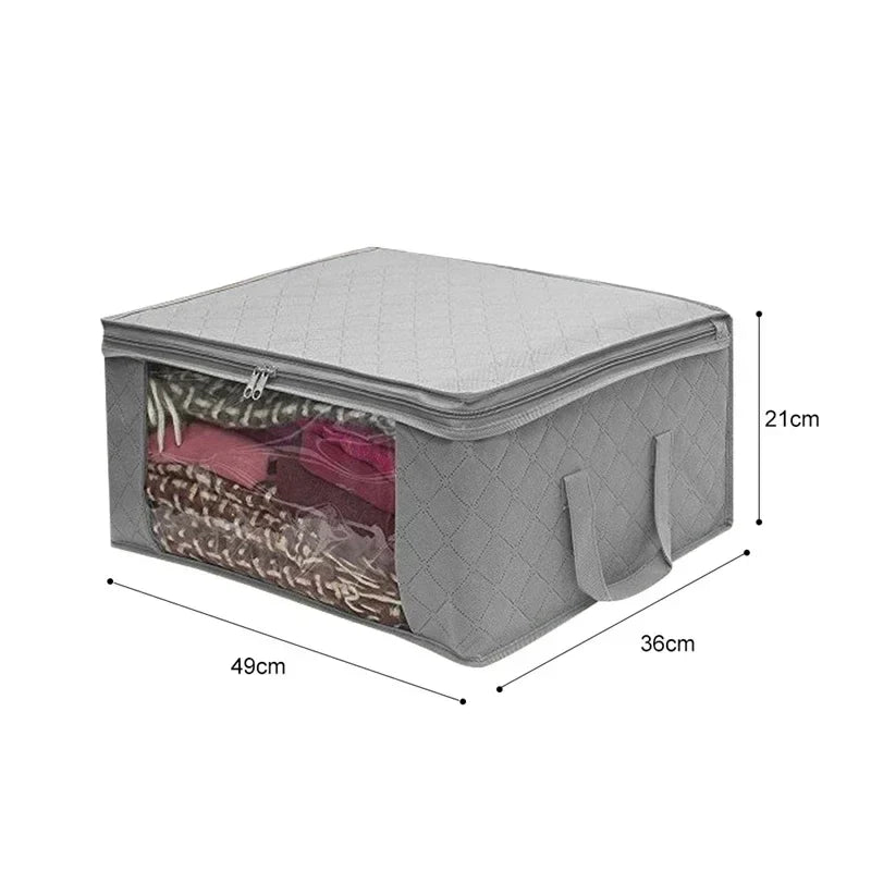 Product Image for Frendorf | StorifyBox | Faltbare Aufbewahrungsbox mit Sichtfenster | 49×36×21 cm | Für Kleidung, Decken & Spielzeug, grau 1Stück