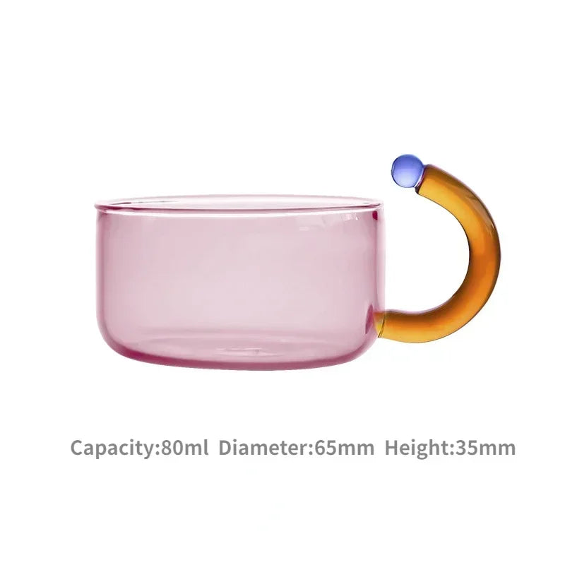 Product Image for Vintage Bunte Glas Teekanne, Rosa Tasse 80ml