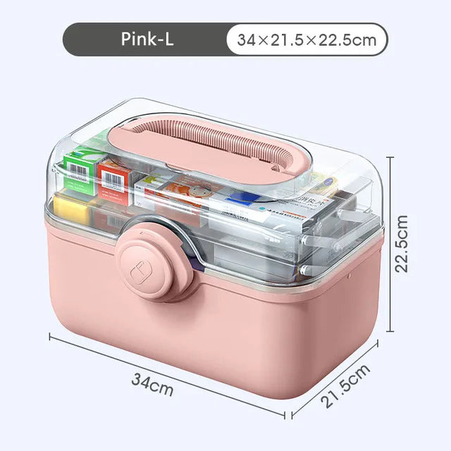 Product Image for Große Kapazität Familien Medizin Organisator Box, Pink-L