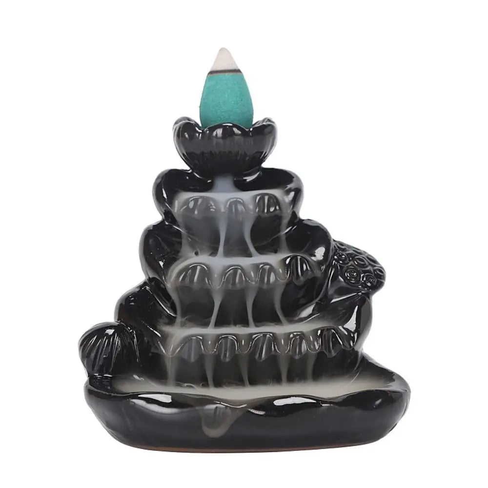 Product Image for Lotus Backflow Incense Burner Waterfall Incense Burner Mountains River Smoke Censer Ceramic Holder Aromatherapy Elegant Craft, 1