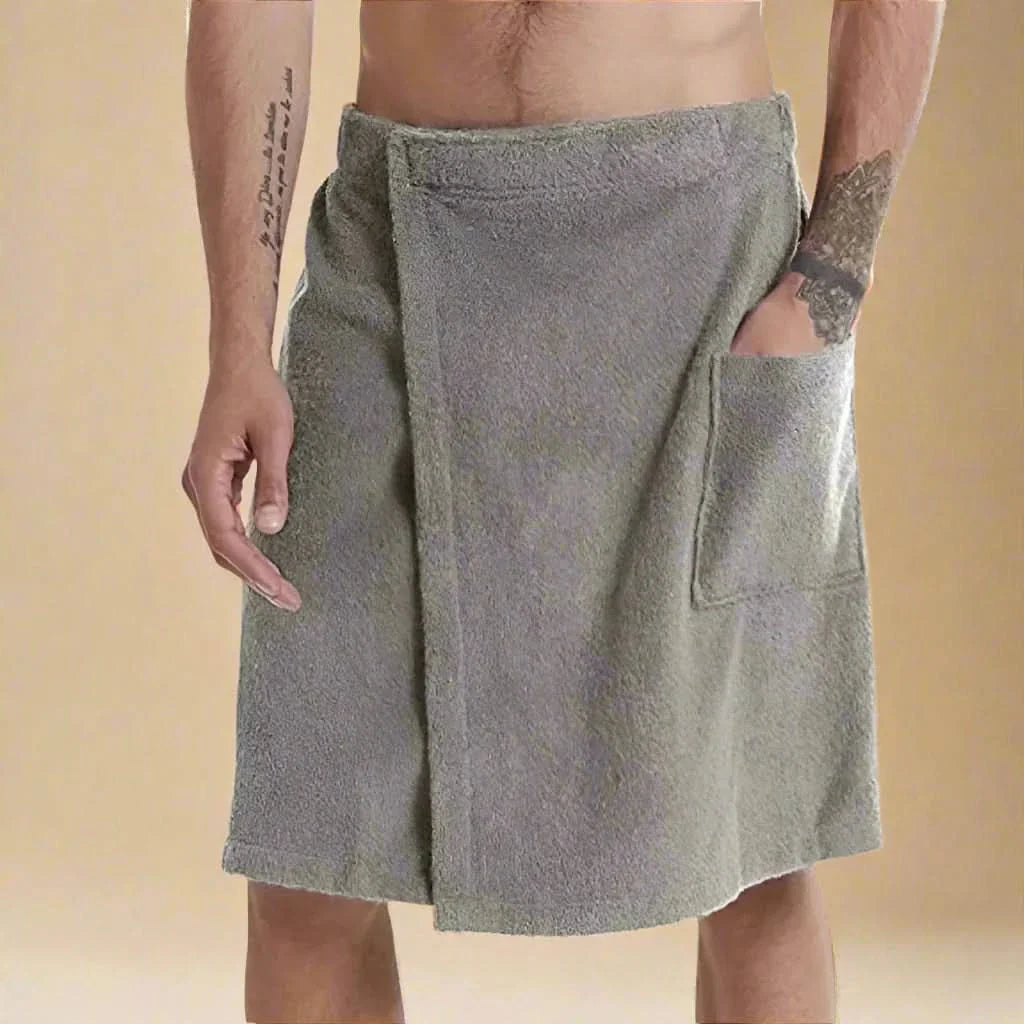 Product Image for Frendorf | PORTABLE BATH TOWEL ROBE – Weiches & wandelbares Badetuch mit Taschen für Sauna, Strand & Fitness, Grau- / XL