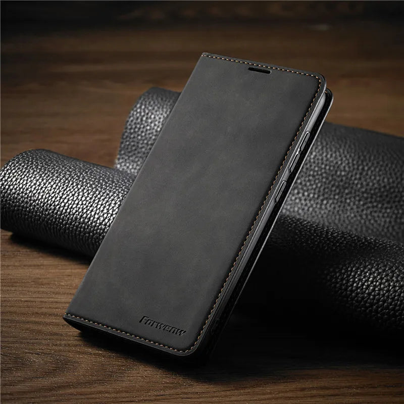 Product Image for Frendorf | iPhone Hülle: Magnetische Leder Tasche für stilvollen Schutz, Schwarz / iPhone 7Plus / 8Plus
