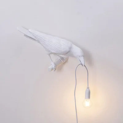 Product Image for Frendorf | Moderne Lucky Bird Tischlampe – Kreatives Harz Tierdesign für Schlafzimmer und Wohnzimmer, Weiß rechts / EU-Stecker