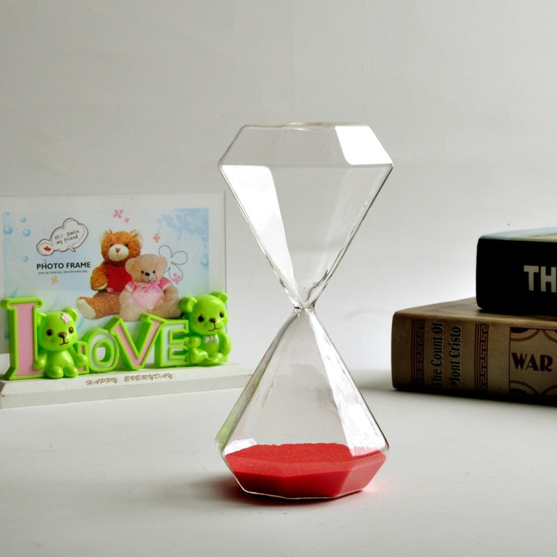 Product Image for 5–60 Minuten Diamantsanduhr, Sanduhr, Sanduhr, Kindergeschenk, Sanduhr, Heimdekoration, erhältlich in mehreren Farboptionen, Rot / 30 Minuten