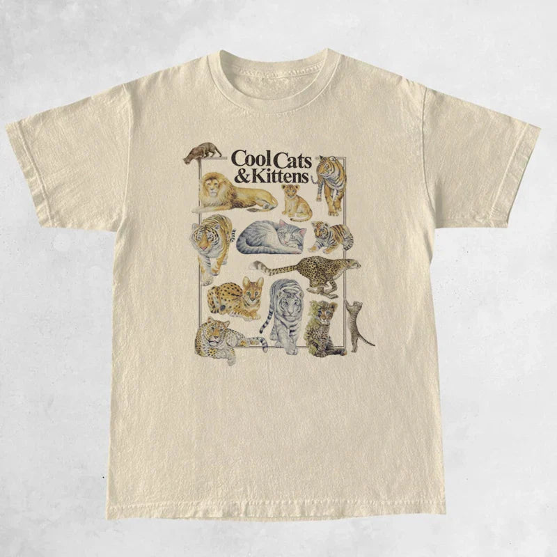 Product Image for Coole Katzen & Kätzchen T-Shirt, Khaki / XL