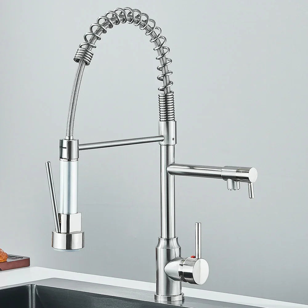Product Image for SpringFlow – Küchenarmatur mit Doppel-Auslauf, Gebürsteter Nickel
