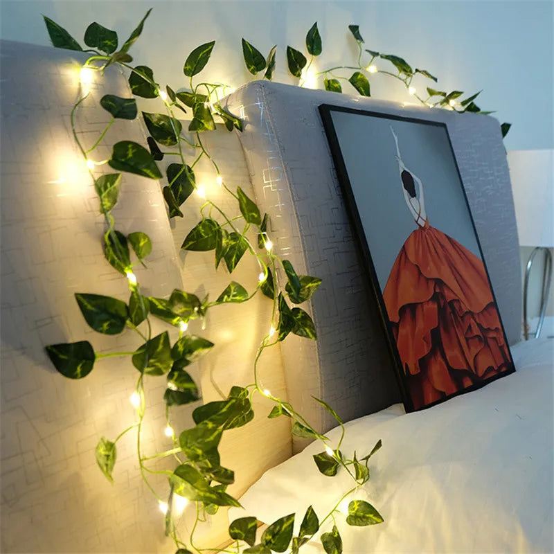 Product Image for Künstliche Weinstockpflanzen mit LED-Lichtern zum Aufhängen, 3-Grüner Dill / 10M 100LED