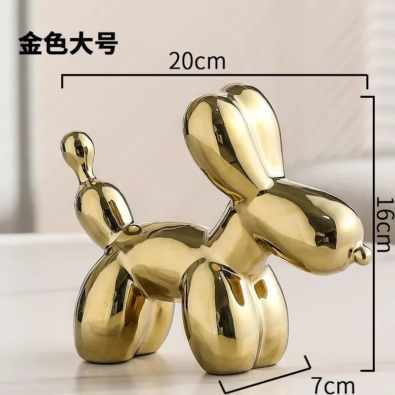 Product Image for Nordic Keramik Ballon Hund Skulptur Gold Tier Dekorationen Statue Wohnzimmer Ornamente Kreative Desktop Ornament Wohnkultur, Großes Gold