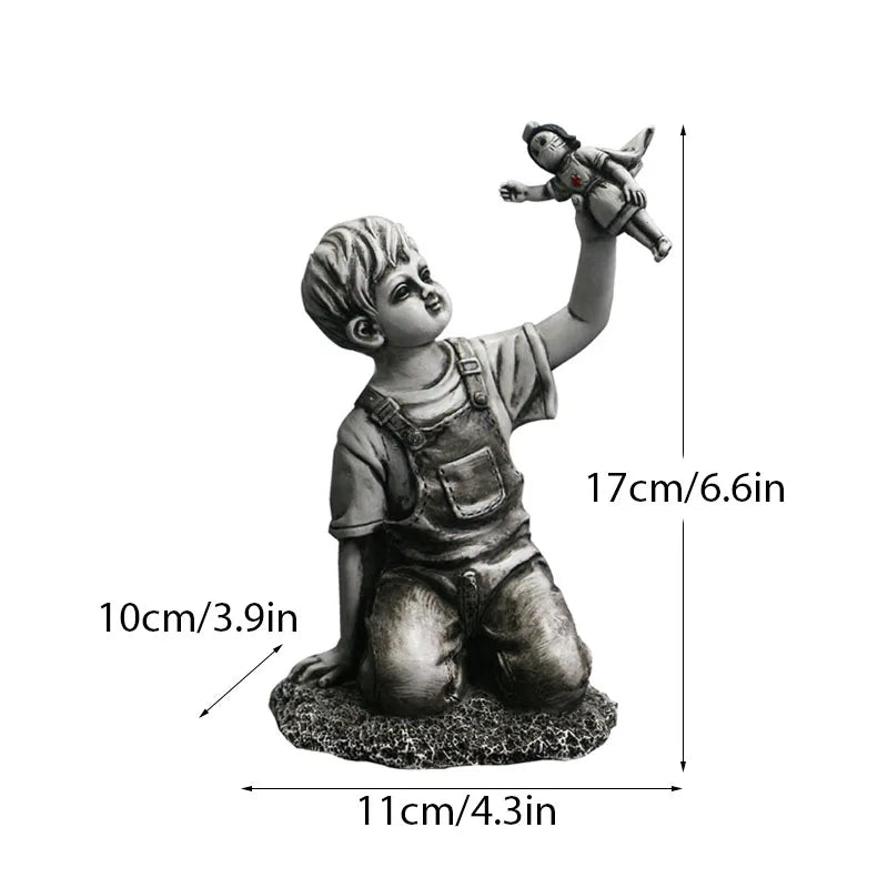 Product Image for Dropshopping Banksy Skulptur Sammlung Blume Werfer Statue Pop Kunst Moderne Ballon Mädchen Figurine Büro Home Dekoration, Spielveränderer