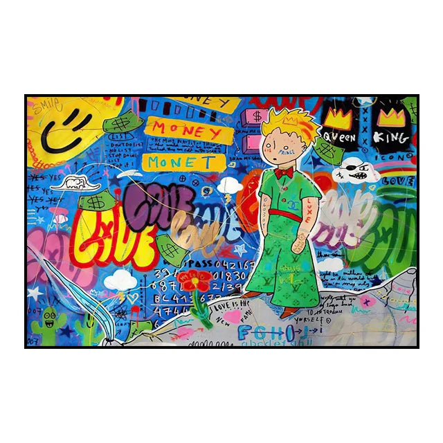 Product Image for Modern Pop Wall Art Street Graffiti Bus Car Charles Chaplin HD Canvas Nordic Poster Print Home Bedroom Living Room Decoration, Hellgelb / 50x70cm 
