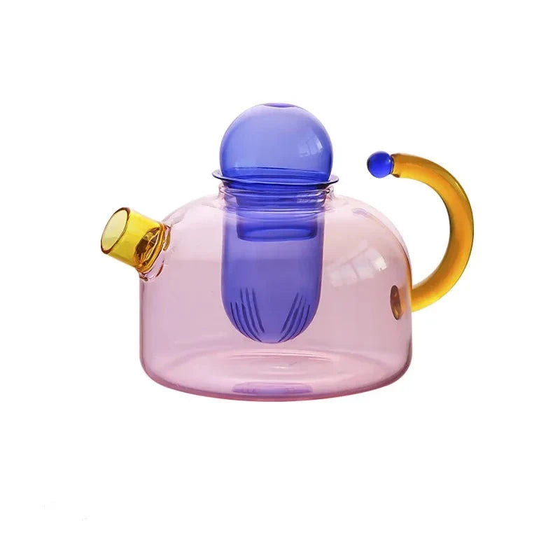 Product Image for Kontrastierende Farbe Glas Teeset, Rosa Wasserkocher / 1 Stück