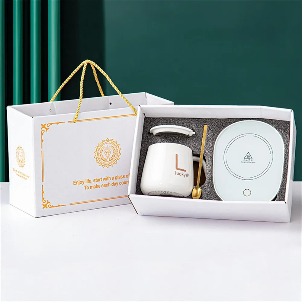Product Image for Frendorf | ThermoGlow Smart Becher Set mit Keramikheizung | Tassenwärmer | Elektrischer Untersetzer für Kaffee & Tee, 400 ml / D