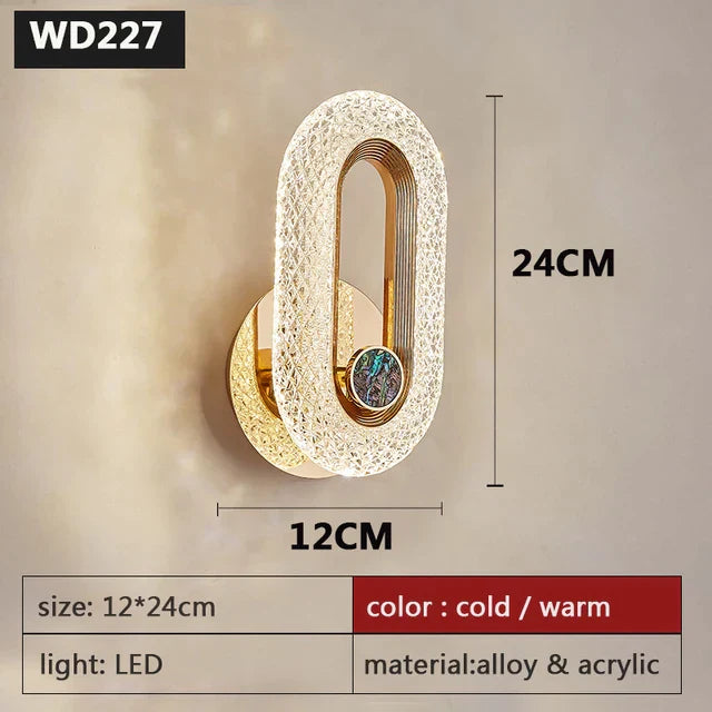 Product Image for Luxus Schlafzimmer Dekoration Wandlampe Acryl Lampenschirm Roségold Metallkörper Wandleuchte LED Zuhause Flur Warme Atmosphäre Lustre, WD227-