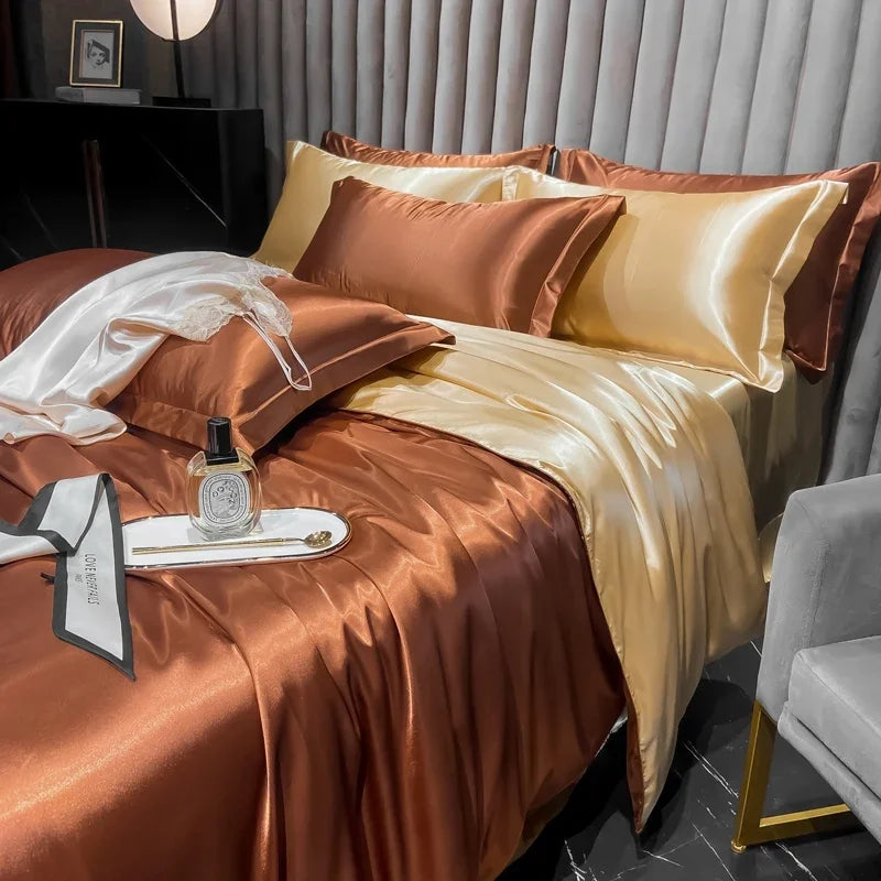 Product Image for SilkDream | Luxuriöses Seidenbett-Set, Braun / 90x200