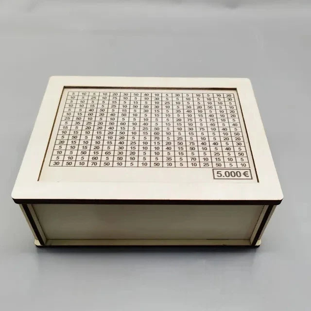 Product Image for Holzkasse mit Sparziel: Wiederverwendbare Spardose fördert die Spargewohnheit - Überprüfbare Zahlen zur Fortschrittsverfolgung, EUR 5000 1