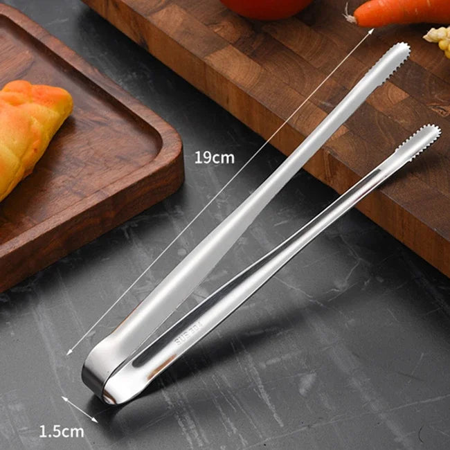 Product Image for Edelstahl Grillzange – Rutschfester Lebensmittelclip, BBQ Steak, Brotzange, Kochutensilien, Küchen Gadgets für Partys, S