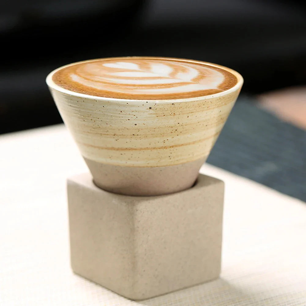 Product Image for Japanische Kaffeetasse mit Untertasse, 1 Stück, Retro-Keramik-Teetasse, Becher, Latte, Espresso, Pull0, Blumen-Cappuccino, neue Keramiktasse, 100 ml/