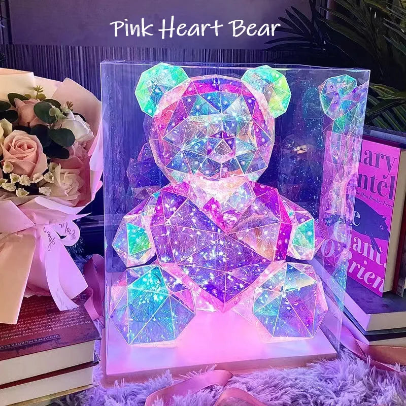 Product Image for 30 cm Teddybär Puppe Geschenk Lampe Bunte Funkelnde Romantische Überraschung LED Geschenk Licht Mädchen Geburtstag Valentinstag Schlafzimmer Dekor, 