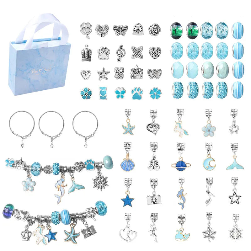 Product Image for Frendorf | DIY Weihnachts-Adventskalender Armbänder Set, Blaue DIY Armbänder