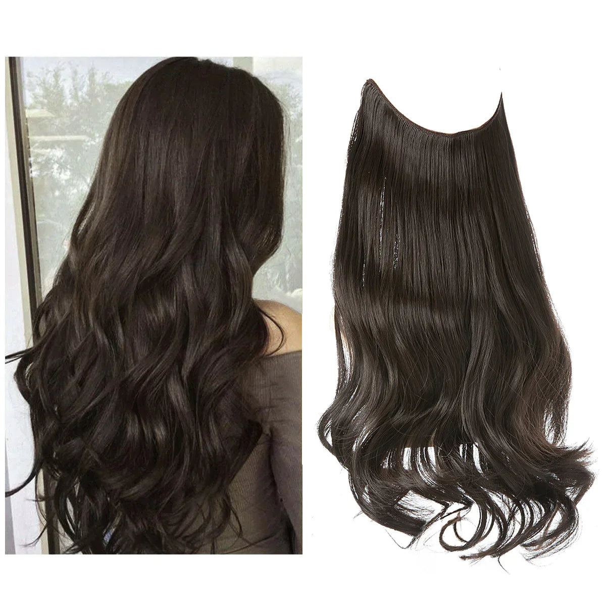 Product Image for Frendorf | SecretHair - Echthaare extensions, Schwarz & Braun / 40cm