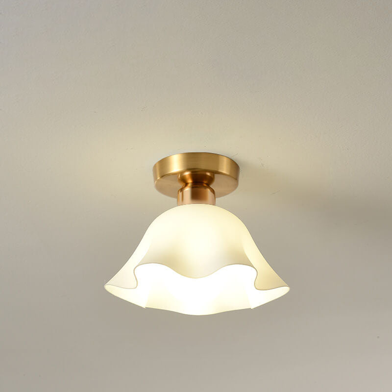 Product Image for Modern Minimalistisch Eisen Glas Keramik Blume Diamant 1-Licht Semi-Flush Mount Deckenleuchte, C - Gold / Warmes Licht (3000K) / 220V-240V für UK/AU