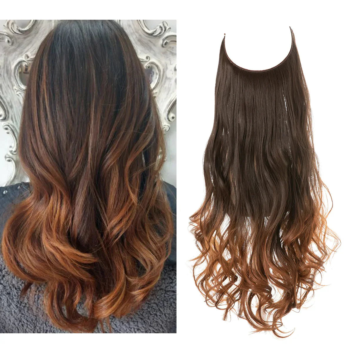 Product Image for Frendorf | SecretHair - Echthaare extensions, Dunkelbraun Kupfer / 40cm