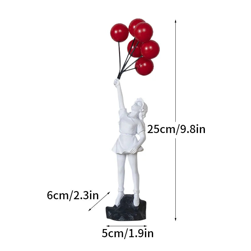 Product Image for Dropshopping Banksy Skulptur Sammlung Blume Werfer Statue Pop Kunst Moderne Ballon Mädchen Figurine Büro Home Dekoration, fliegendes Ballonmädchen 1