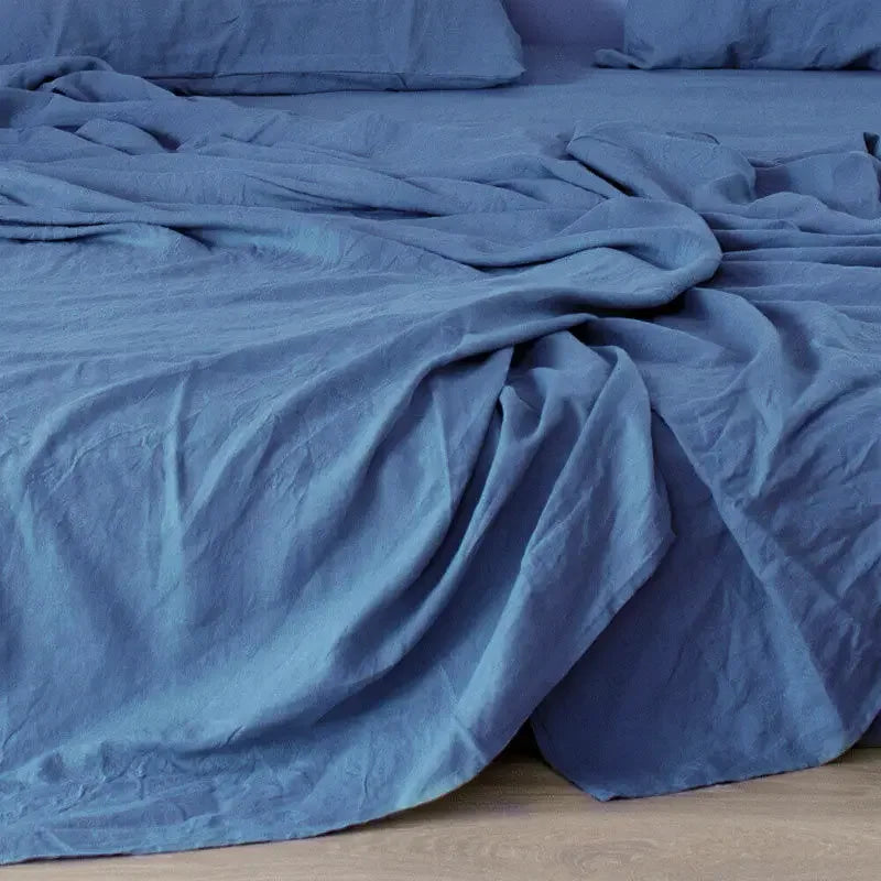 Product Image for Leinen Bettlaken, Seeblau / 150x230cm
