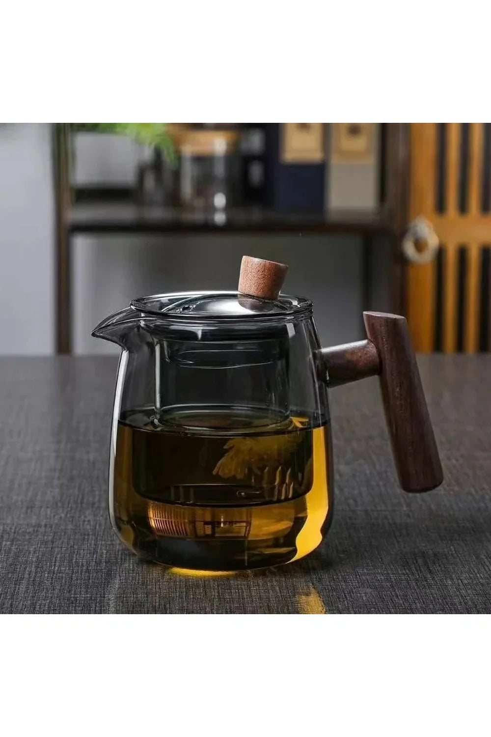 Product Image for Holzgriff Glas Teekanne
