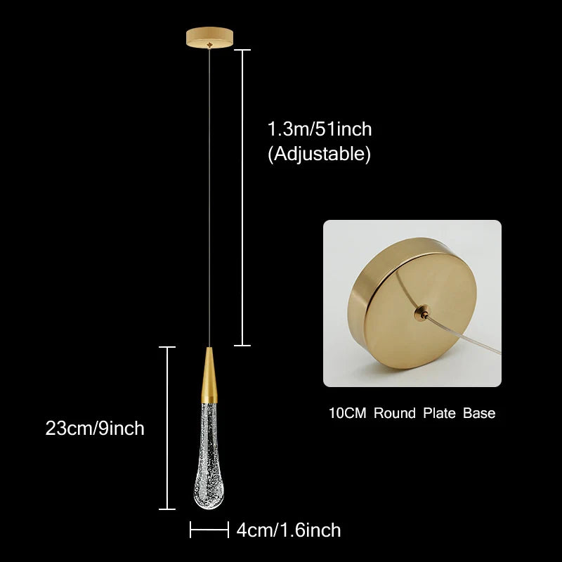 Product Image for Kristall LED Pendelleuchten: Perfekt für Schlafzimmer, Esszimmer, Bar - Wassertropfen-Kronleuchter, Treppenlampe für die Innenraumdekoration, Typ F / 