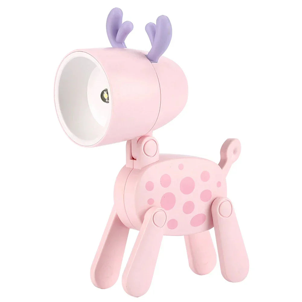 Product Image for Frendorf | GlowBuddy Niedliche LED Nachtlampe | Mini Haustier Design | Hund, Reh & Dinosaurier | Klapp-Tischlampe für Kinderzimmer, rosa reh-A