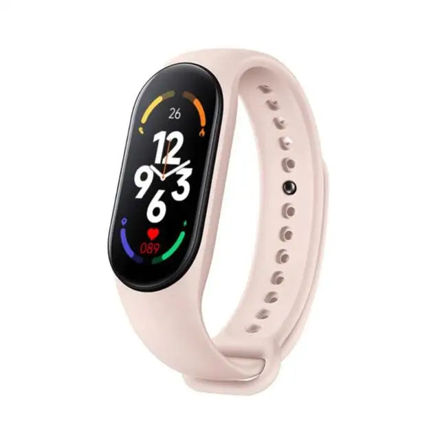 Product Image for Frendorf | M7 Smart Watch Männer Frauen Smartband Herzfrequenz Smartwatch Fitness Tracker Blutdruck Sport Smart Bracelet für xiaomi iPhone, Rosa / Mit