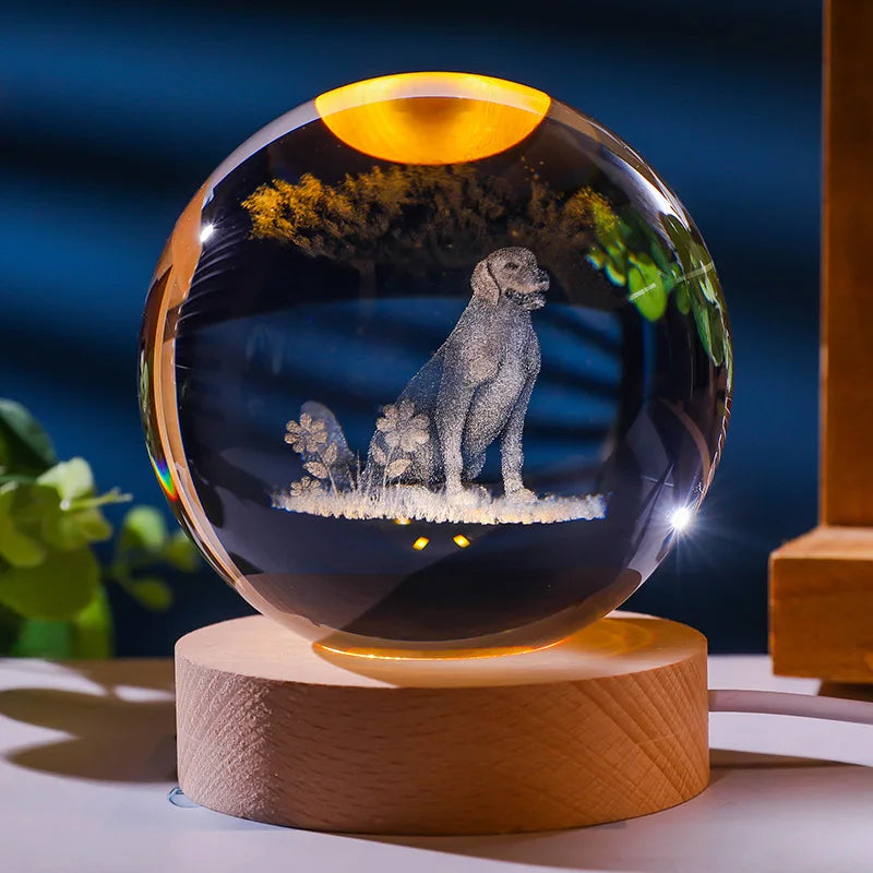 Product Image for Frendorf | AstroLumea Zodiac Crystal Sphere | LED Nachtlicht | Deko & Feng Shui Inspiration, Hund / Bunt Licht