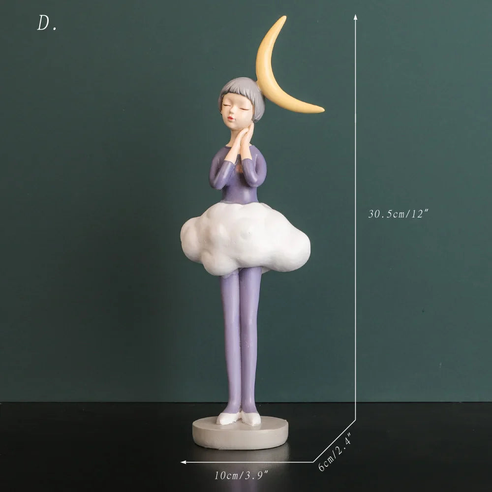 Product Image for Sternenhimmel Mädchen Figuren Kreativ Süß Planet Mond Stern Elemente Figuren Segensgeschenk Liebevolles Cartoon Mädchen Geschenk Wohnkultur, D