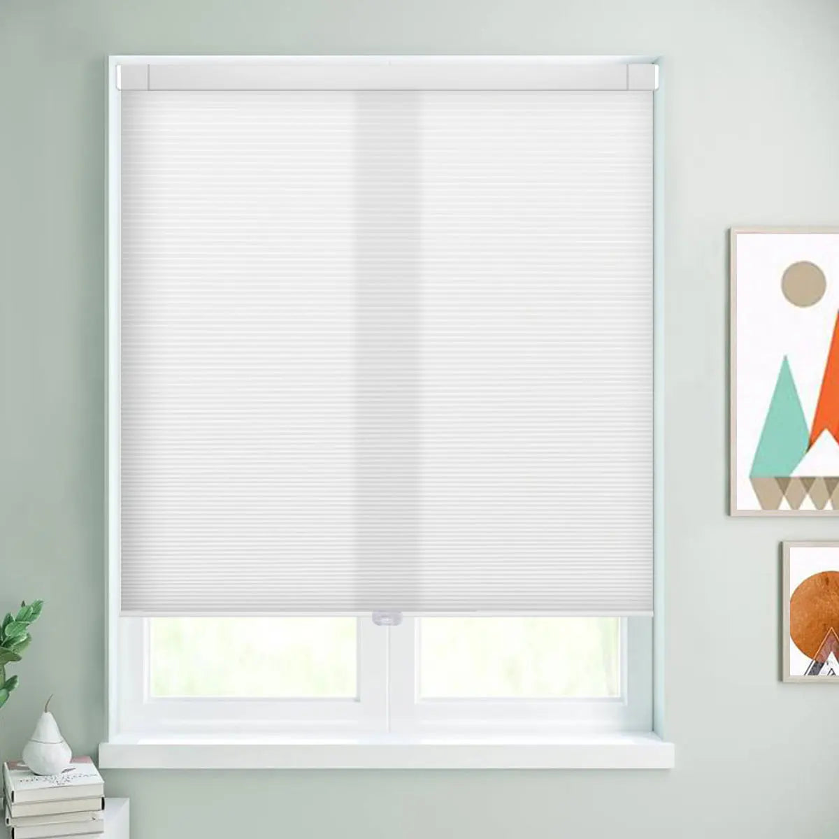 Product Image for Frendorf | Blackout Keine-Bohrung Schnurlose Wabenrollos, Weiß / 24"W x 48"L
