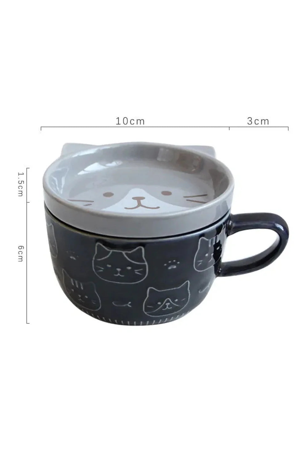 Product Image for Japanische Cartoon Katze Kaffeetasse, grau / 301-400ml