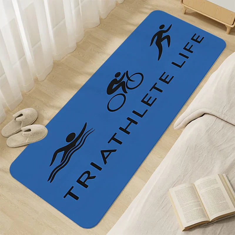 Product Image for Teppich für Schlafzimmer, Flanell, Triathlon, Wohnzimmer, Haus, Eingang, Boden, Fußmatte, weich, lustig, Fußmatte, rutschfest, für Küche und 