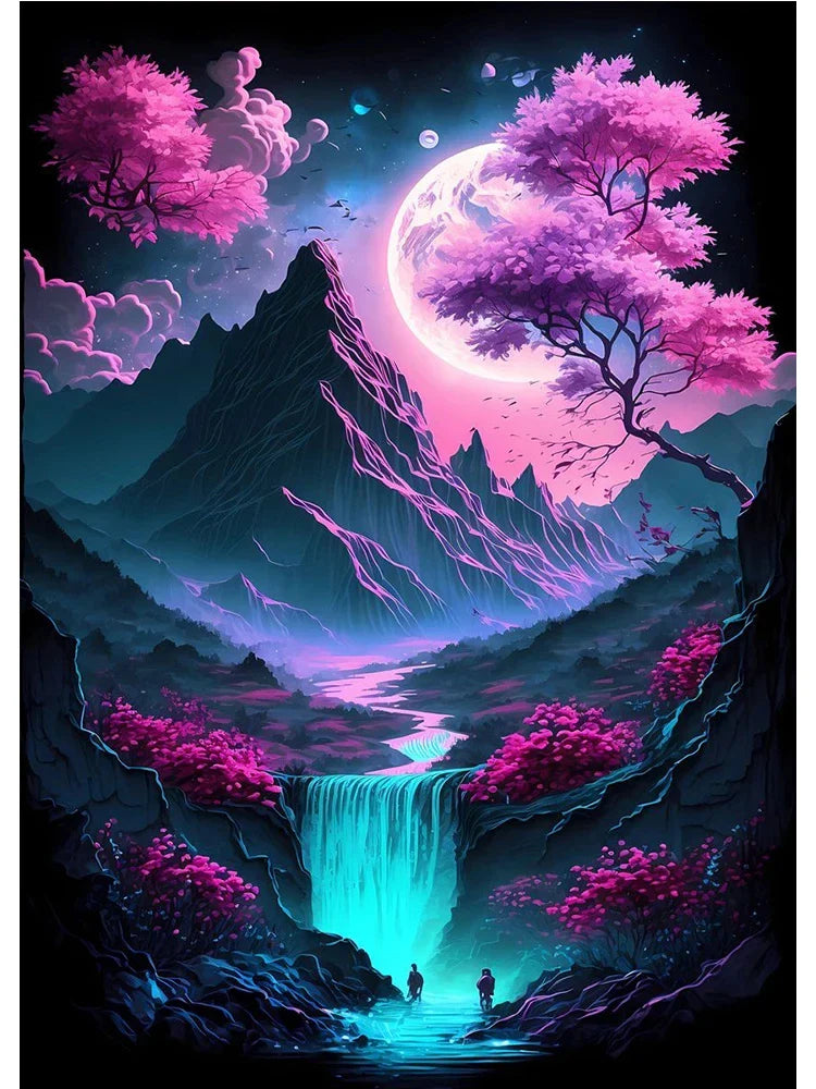Product Image for Japanische Natur Neon Kunst Poster und Drucke Leinwand Japan Landschaft Wand Dekorative Malerei für Wohnzimmer Wohnkultur Bilder, 1 / 20x30cm Keine 