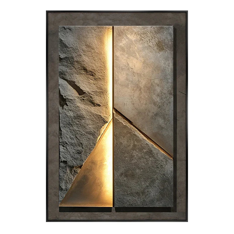 Product Image for Frendorf | Neue Rock-Textur-LED-Porzellan-Wandlampe, C / 80X40CM / Dimmbare warmes Licht | Schwarze Grenze